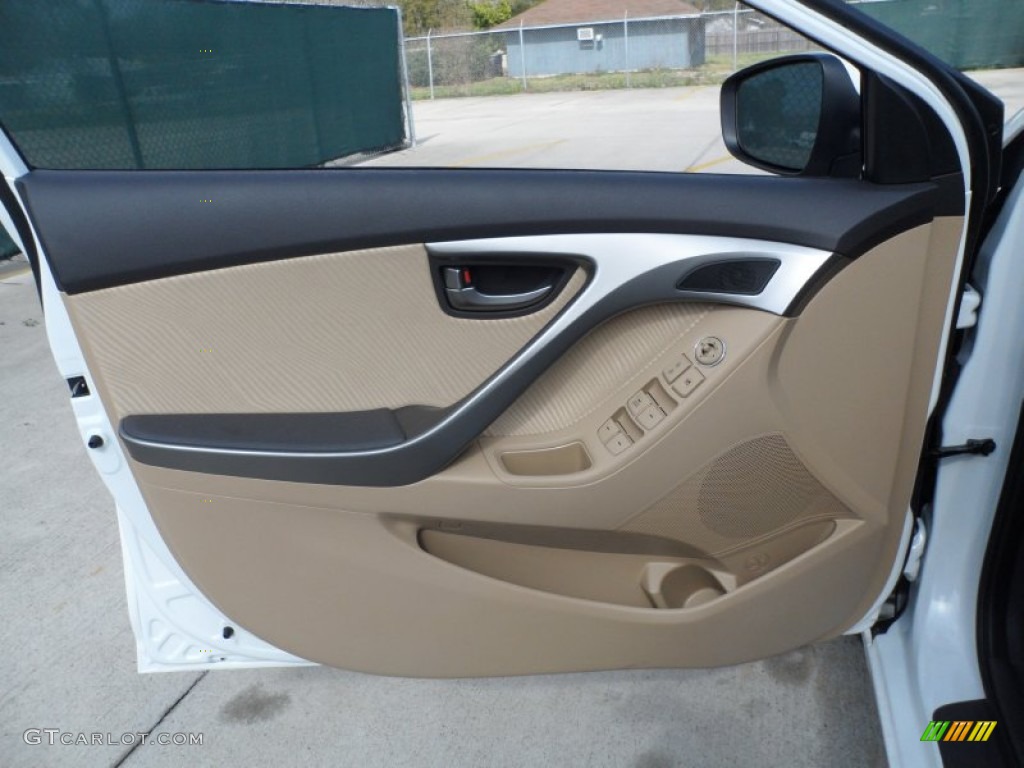 2012 Elantra GLS - Shimmering White / Beige photo #21