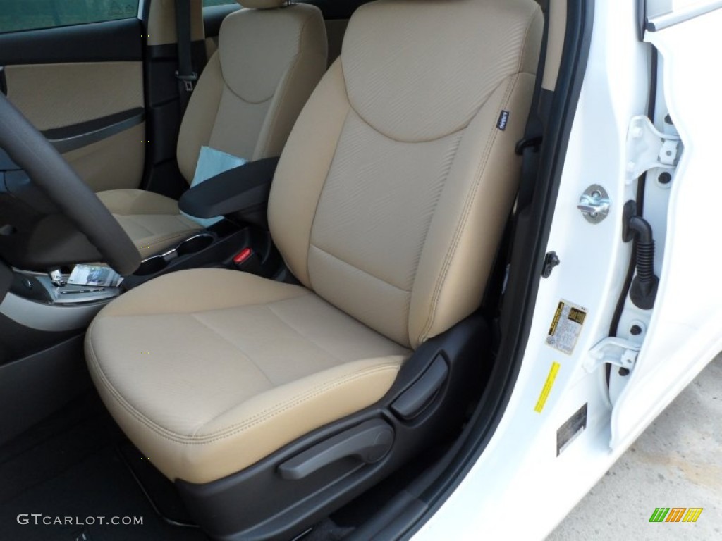 2012 Elantra GLS - Shimmering White / Beige photo #23