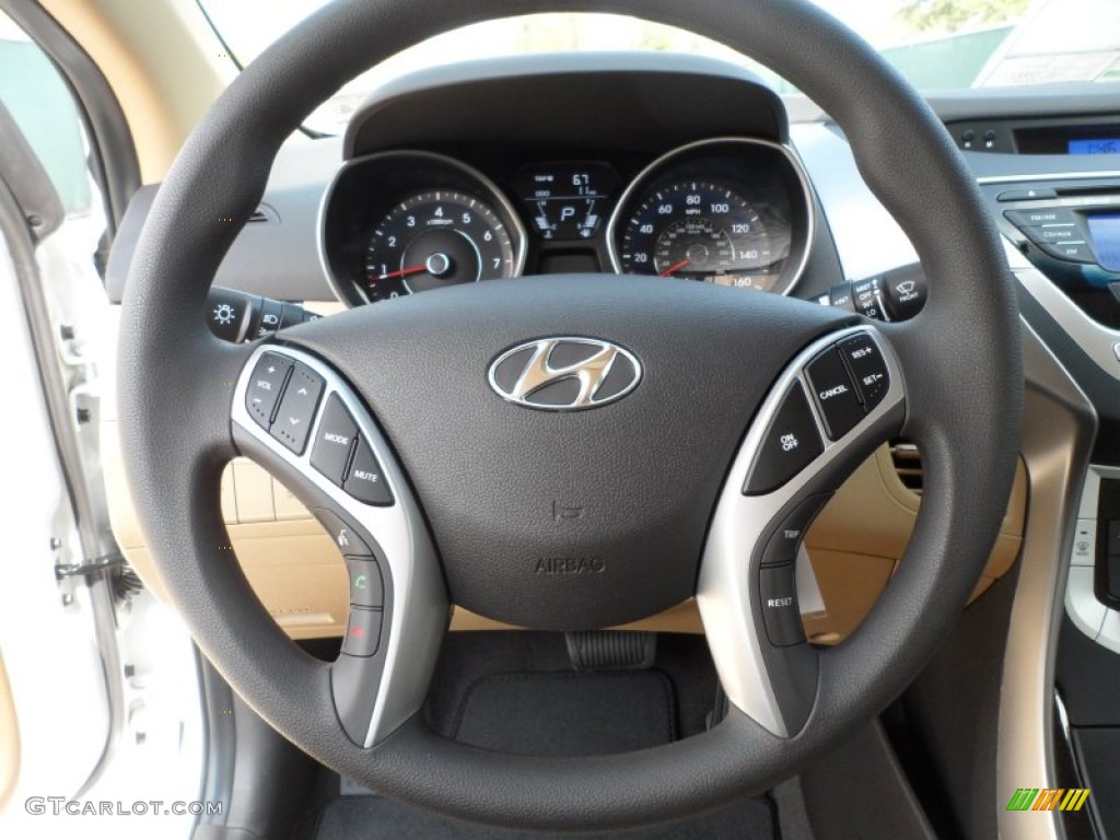 2012 Elantra GLS - Shimmering White / Beige photo #30