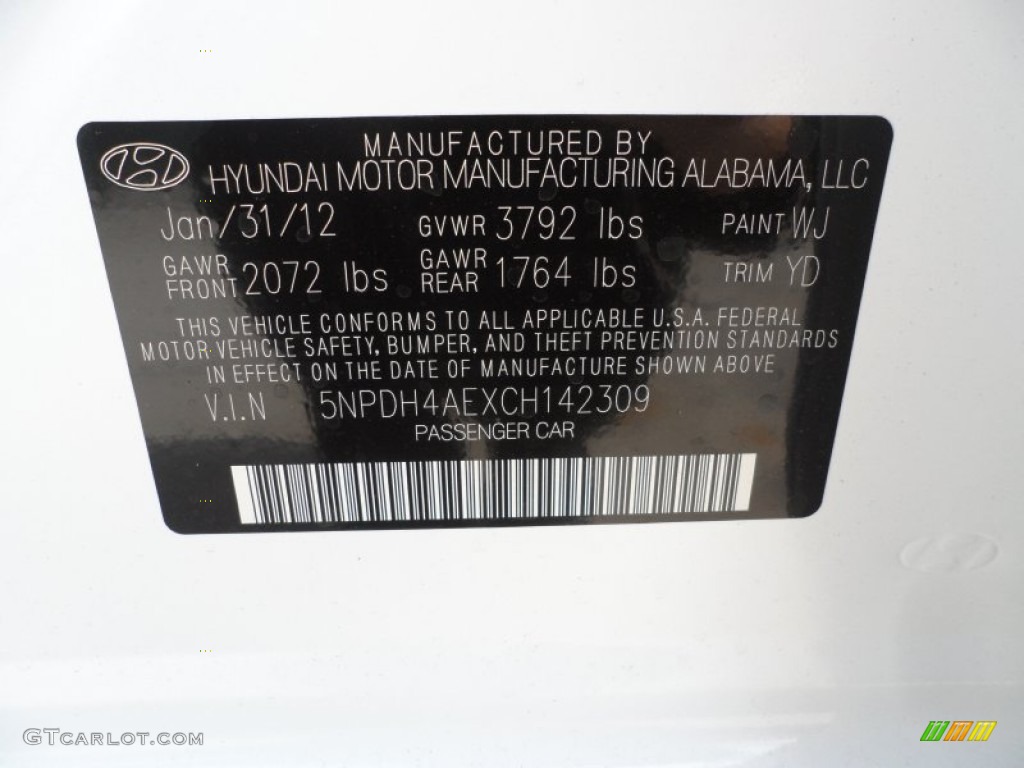 2012 Elantra GLS - Shimmering White / Beige photo #33