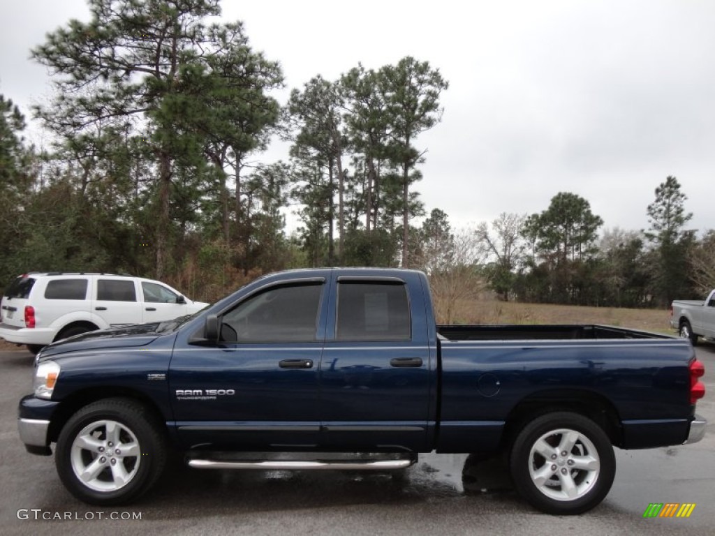 2007 Ram 1500 SLT Quad Cab - Patriot Blue Pearl / Medium Slate Gray photo #2