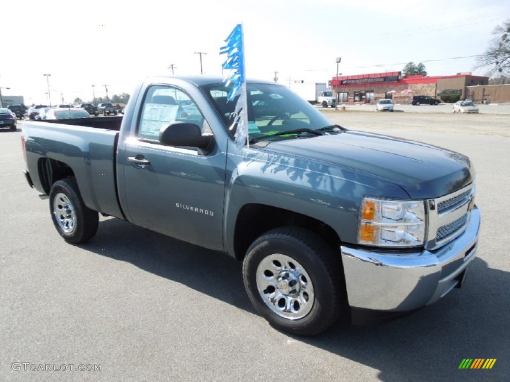 2012 Silverado 1500 LS Regular Cab - Blue Granite Metallic / Dark Titanium photo #5