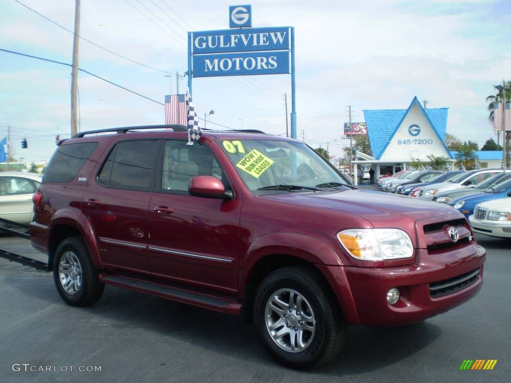 2007 Sequoia SR5 - Salsa Red Pearl / Light Charcoal photo #1