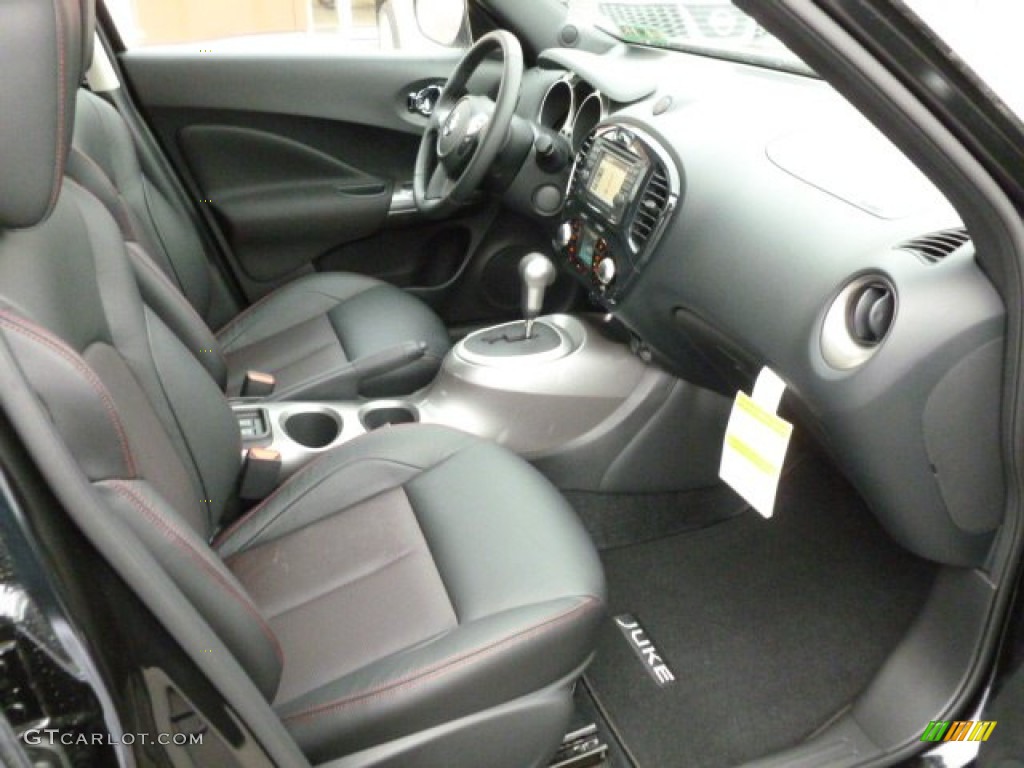 Black/Red Leather/Silver Trim Interior 2012 Nissan Juke SL AWD Photo #61444852