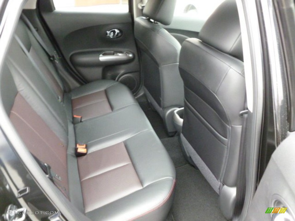 Black/Red Leather/Silver Trim Interior 2012 Nissan Juke SL AWD Photo #61444864