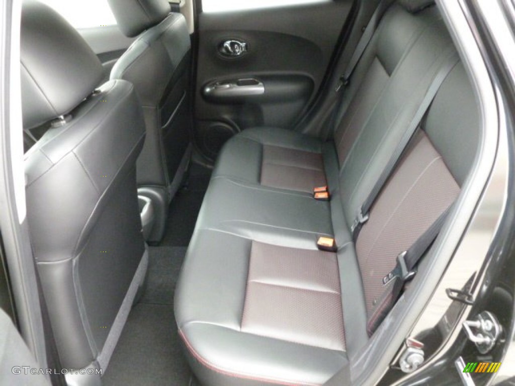 Black/Red Leather/Silver Trim Interior 2012 Nissan Juke SL AWD Photo #61444876
