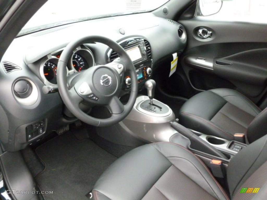 Black/Red Leather/Silver Trim Interior 2012 Nissan Juke SL AWD Photo #61444889