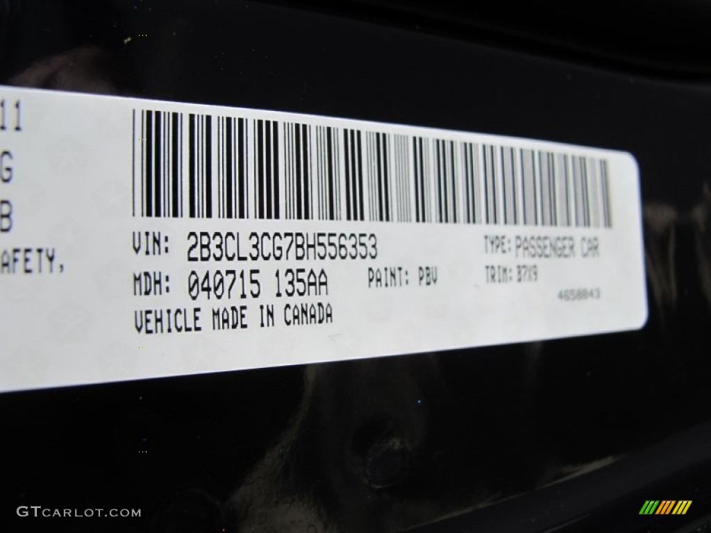 2011 Charger Color Code PBV for Blackberry Pearl Photo #61445139