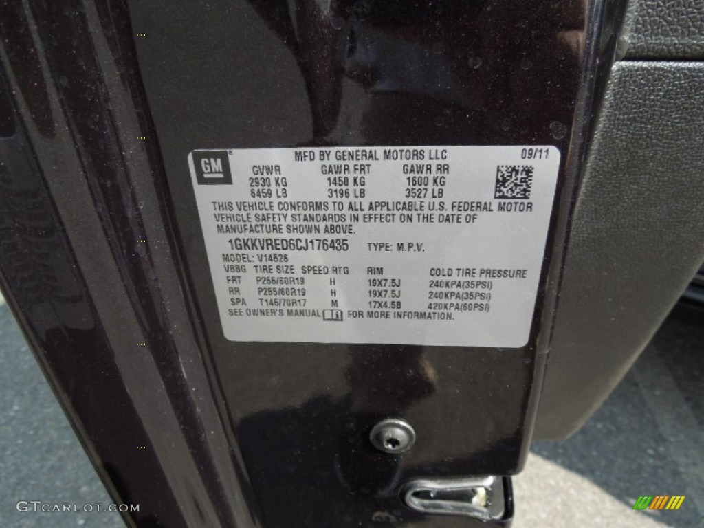 2012 Acadia SLT AWD - Carbon Black Metallic / Ebony photo #6