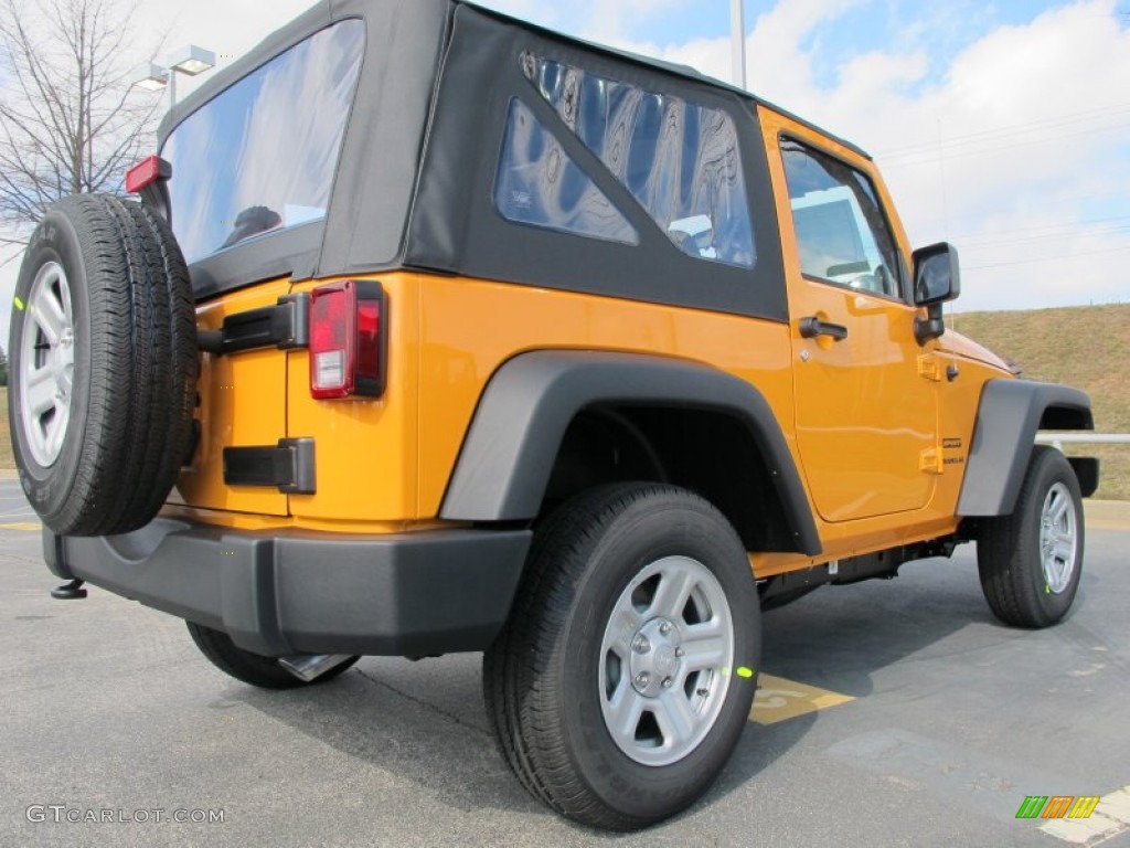 2012 Wrangler Sport 4x4 - Dozer Yellow / Black photo #3