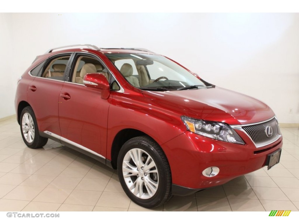 2010 RX 450h AWD Hybrid - Matador Red Mica / Parchment/Brown Walnut photo #1