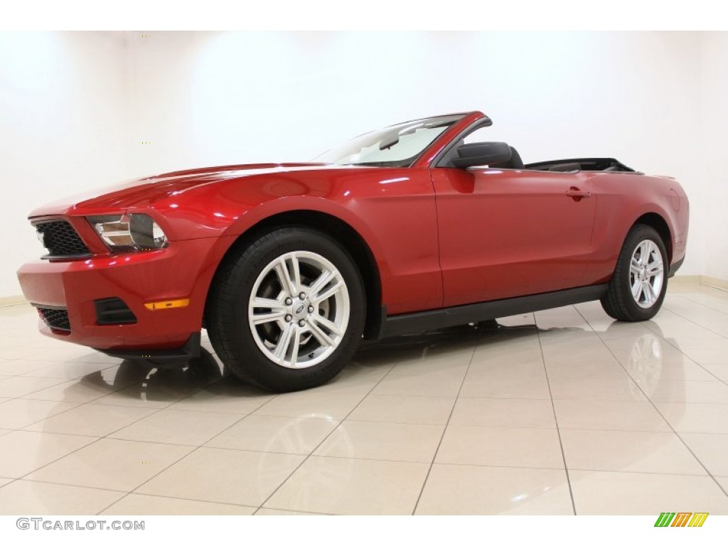 2010 Mustang V6 Convertible - Red Candy Metallic / Charcoal Black photo #36