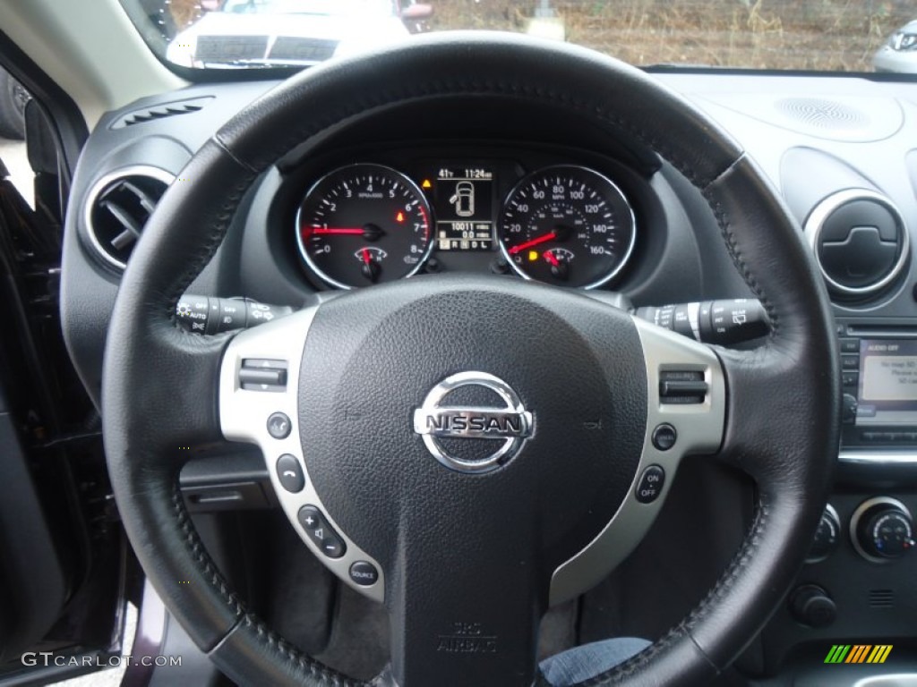 2011 Nissan Rogue SV AWD Black Steering Wheel Photo #61458953