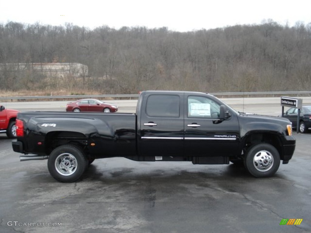 Onyx Black 2012 GMC Sierra 3500HD Denali Crew Cab 4x4 Dually Exterior Photo #61459081