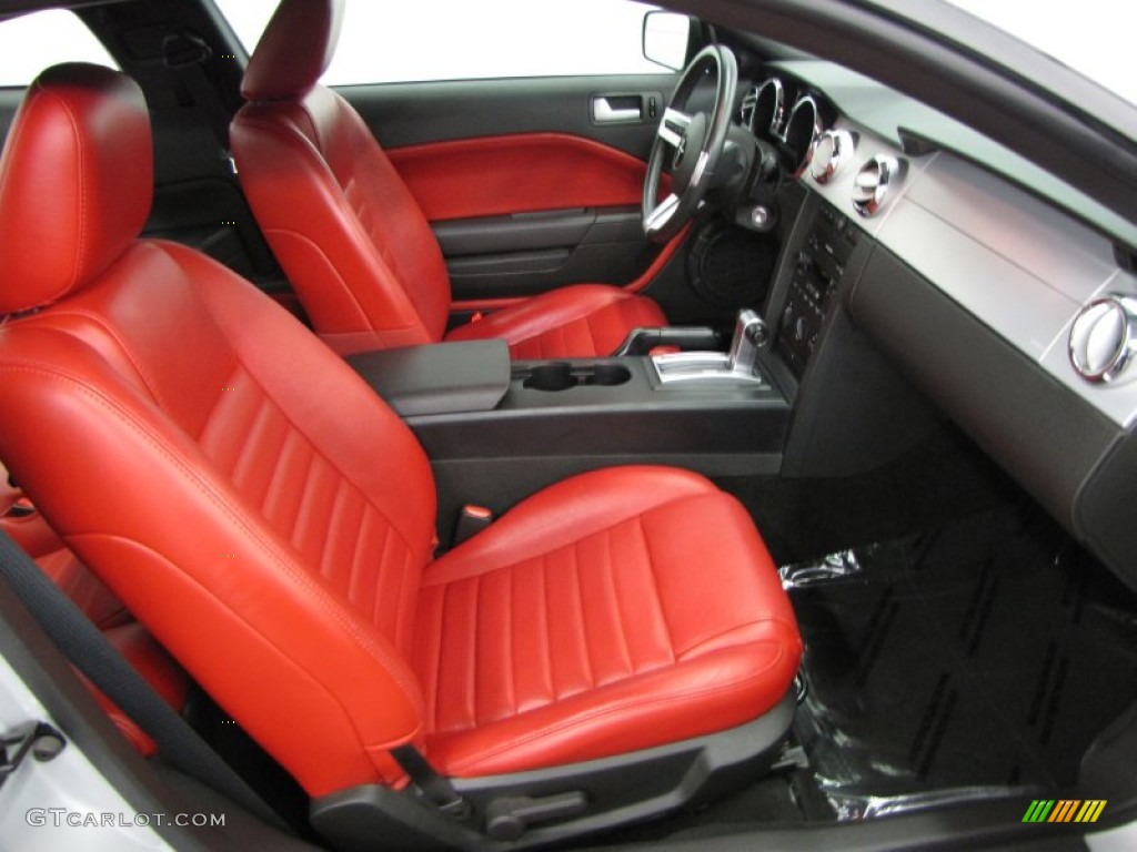 2006 Mustang GT Premium Coupe - Satin Silver Metallic / Red/Dark Charcoal photo #19