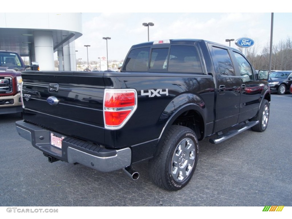 2009 F150 Lariat SuperCrew 4x4 - Black / Black/Black photo #3