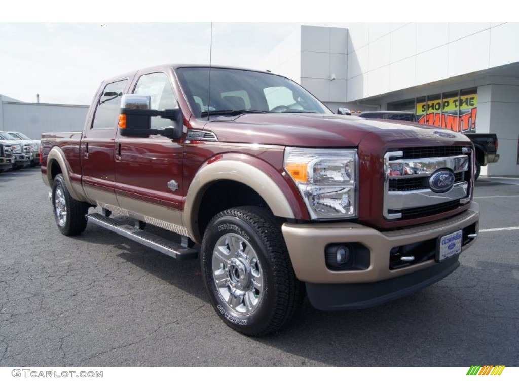 2012 F250 Super Duty King Ranch Crew Cab 4x4 - Autumn Red Metallic / Chaparral Leather photo #2