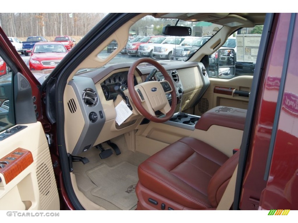 2012 F250 Super Duty King Ranch Crew Cab 4x4 - Autumn Red Metallic / Chaparral Leather photo #25