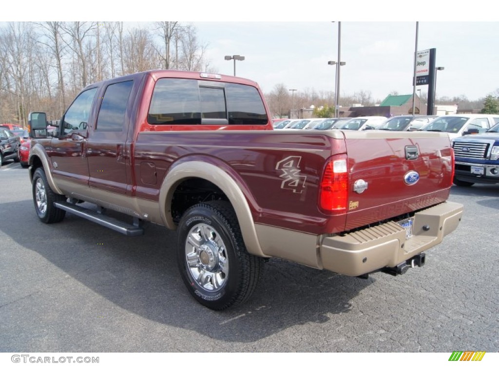 2012 F250 Super Duty King Ranch Crew Cab 4x4 - Autumn Red Metallic / Chaparral Leather photo #45