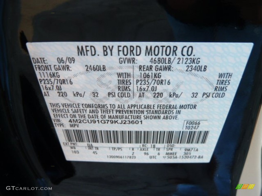 2009 Mariner Color Code UA for Black Photo #61461684