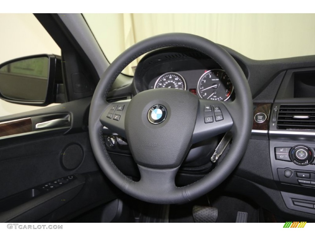 2012 BMW X5 xDrive35i Premium Black Steering Wheel Photo #61463807
