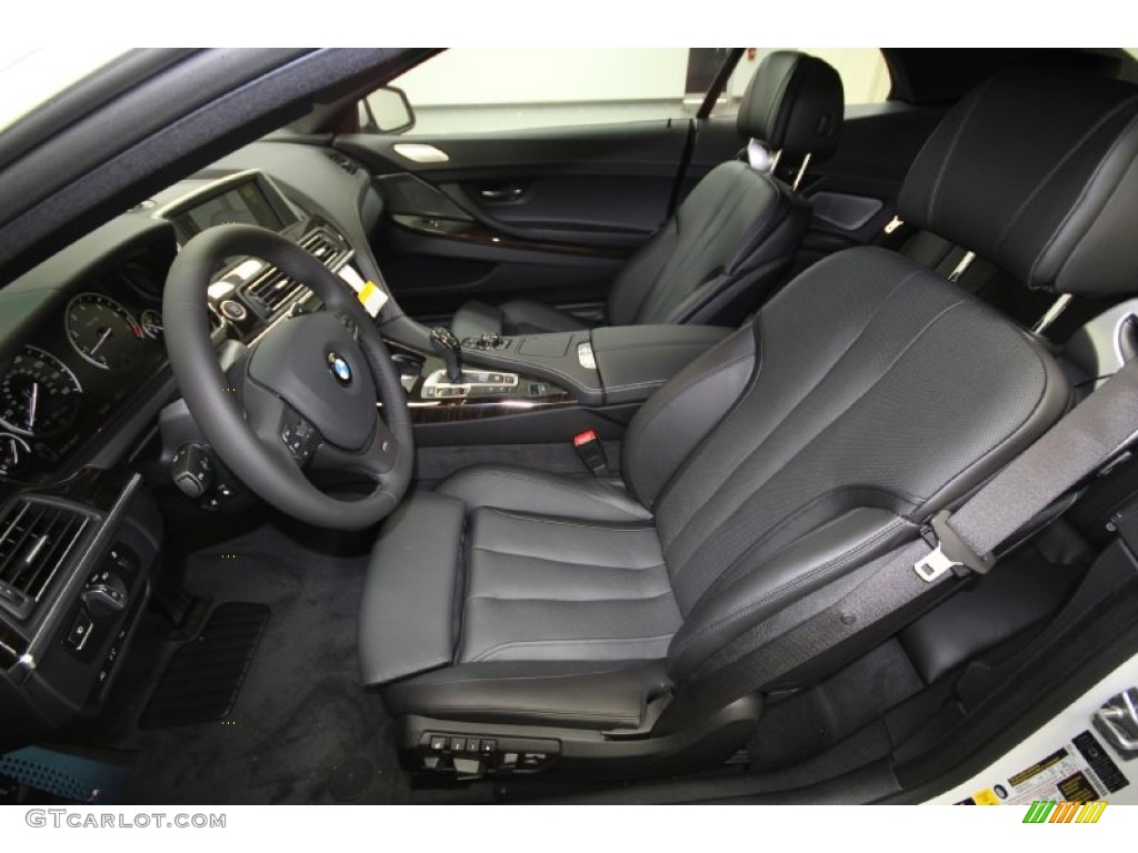 Black Nappa Leather Interior 2012 BMW 6 Series 650i Convertible Photo #61464321