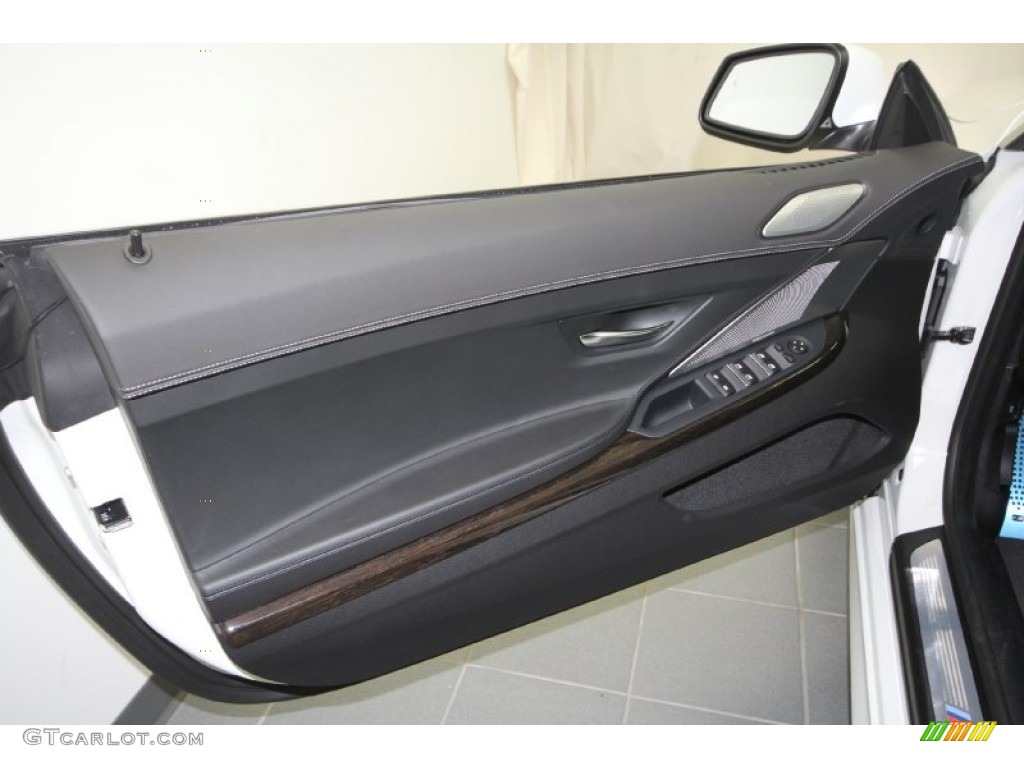 2012 BMW 6 Series 650i Convertible Black Nappa Leather Door Panel Photo #61464423