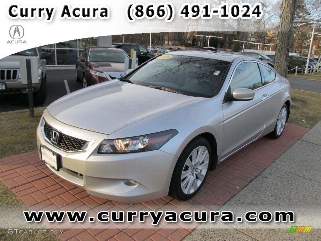 2008 Accord EX-L V6 Coupe - Alabaster Silver Metallic / Black photo #1