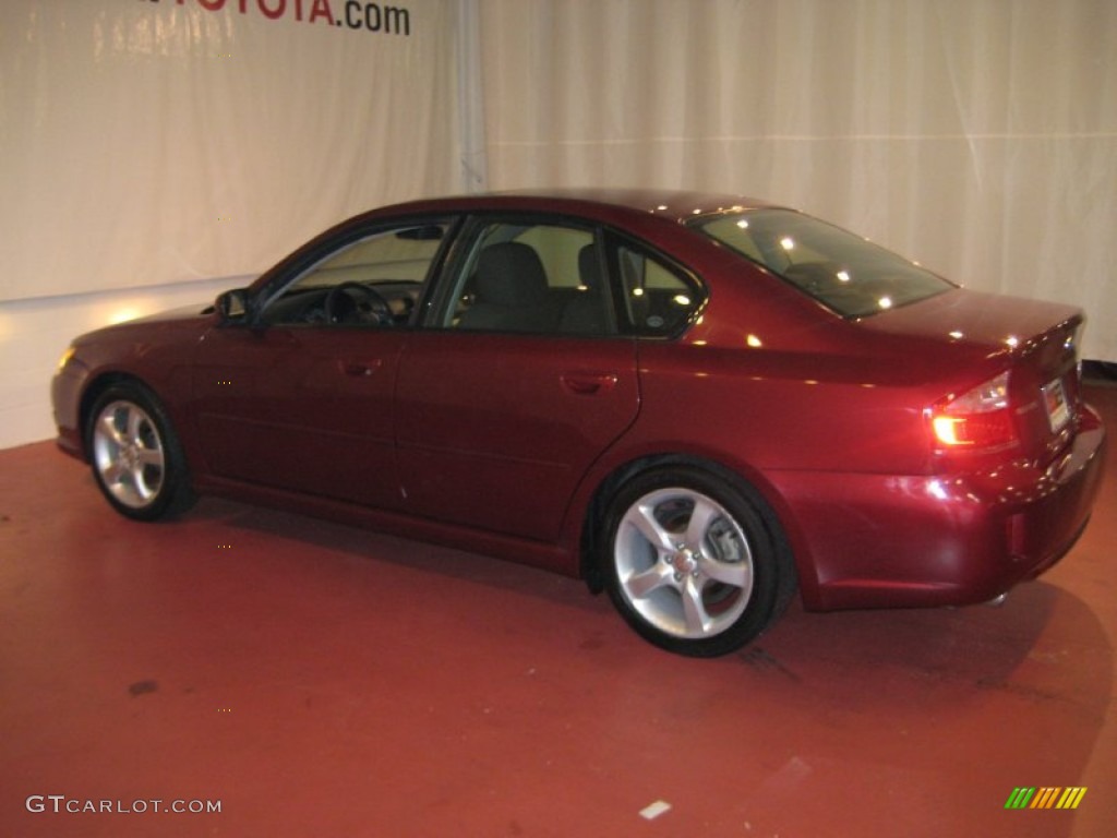2009 Legacy 2.5i Sedan - Ruby Red Pearl / Off Black photo #8