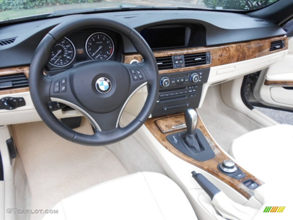 2007 BMW 3 Series 328i Convertible Cream Beige Dashboard Photo #61466188