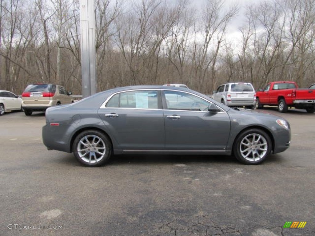 2008 Malibu LTZ Sedan - Dark Gray Metallic / Ebony/Brick Red photo #4