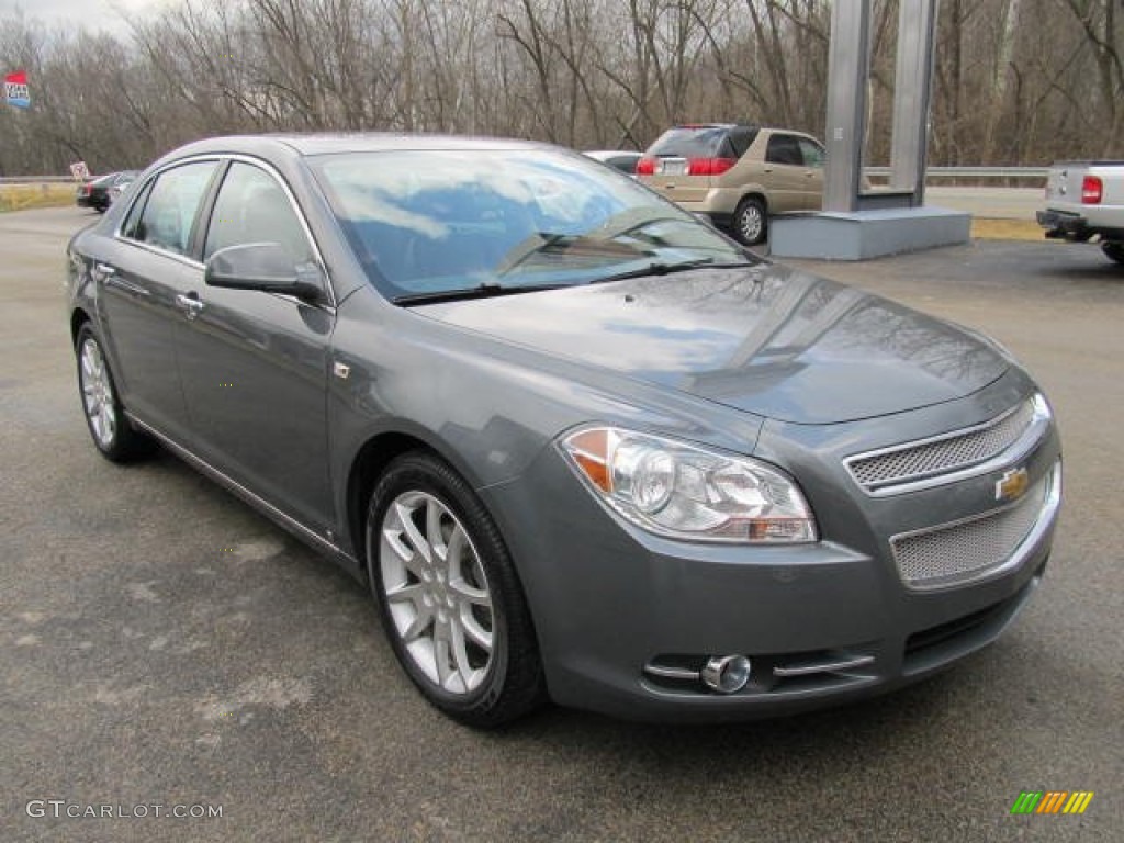 2008 Malibu LTZ Sedan - Dark Gray Metallic / Ebony/Brick Red photo #5