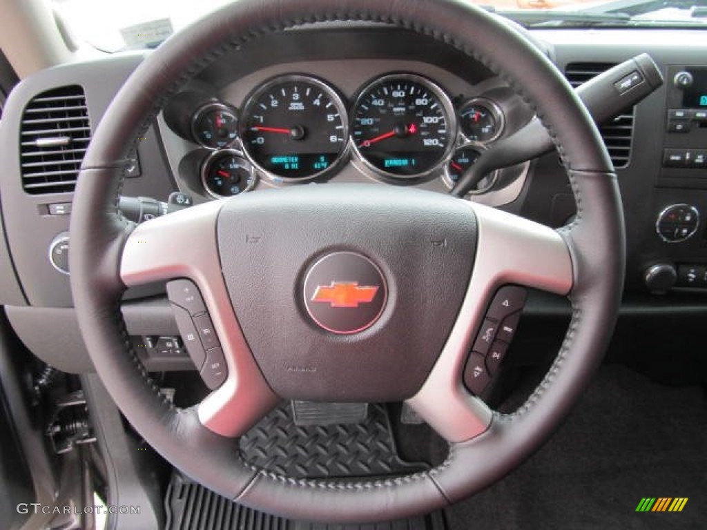 2012 Chevrolet Silverado 2500HD LT Extended Cab 4x4 Ebony Steering Wheel Photo #61467471