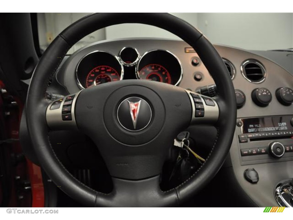 2008 Pontiac Solstice GXP Roadster Ebony Steering Wheel Photo #61469463