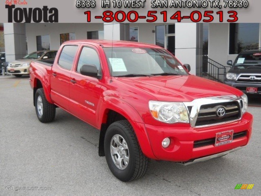 2008 Tacoma V6 TRD Double Cab 4x4 - Radiant Red / Graphite Gray photo #1