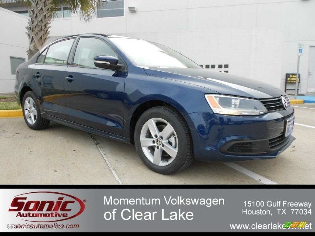 2012 Jetta TDI Sedan - Tempest Blue Metallic / Cornsilk Beige photo #1