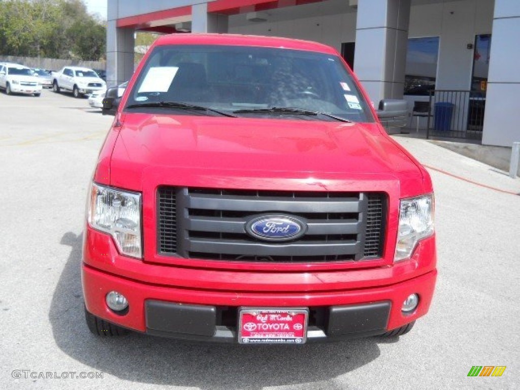 2010 F150 STX Regular Cab - Vermillion Red / Medium Stone photo #2