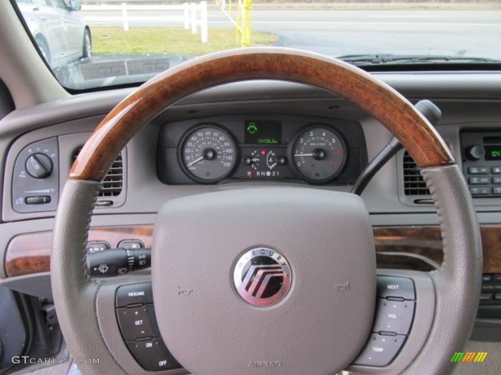 2006 Mercury Grand Marquis LS Medium Light Stone Steering Wheel Photo #61478361