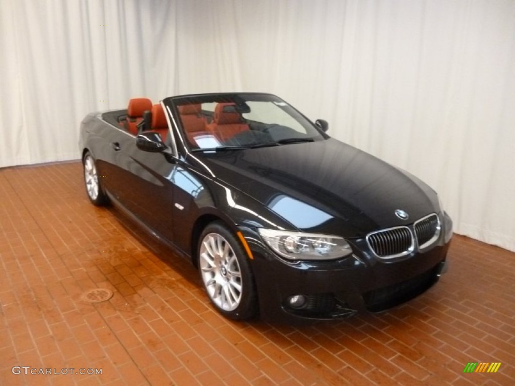 2012 3 Series 328i Convertible - Black Sapphire Metallic / Coral Red/Black photo #1