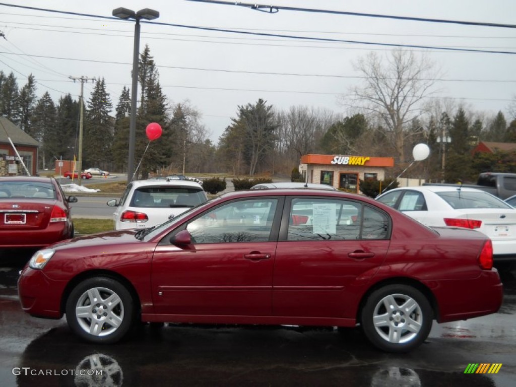 2007 Malibu LT Sedan - Sport Red Metallic / Titanium Gray photo #15