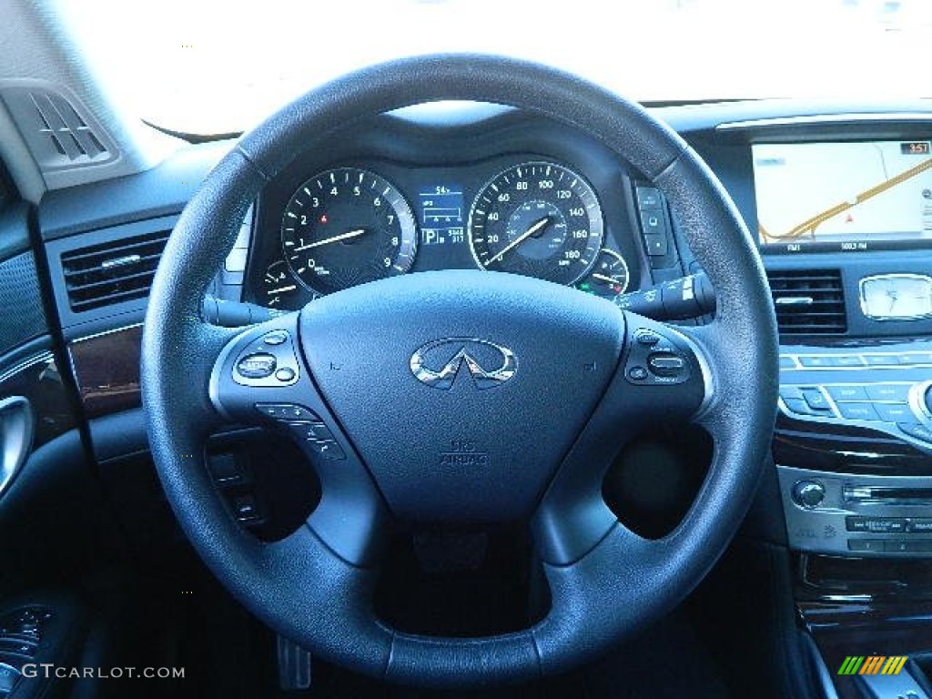 2012 Infiniti M 56x AWD Sedan Graphite Steering Wheel Photo #61483629