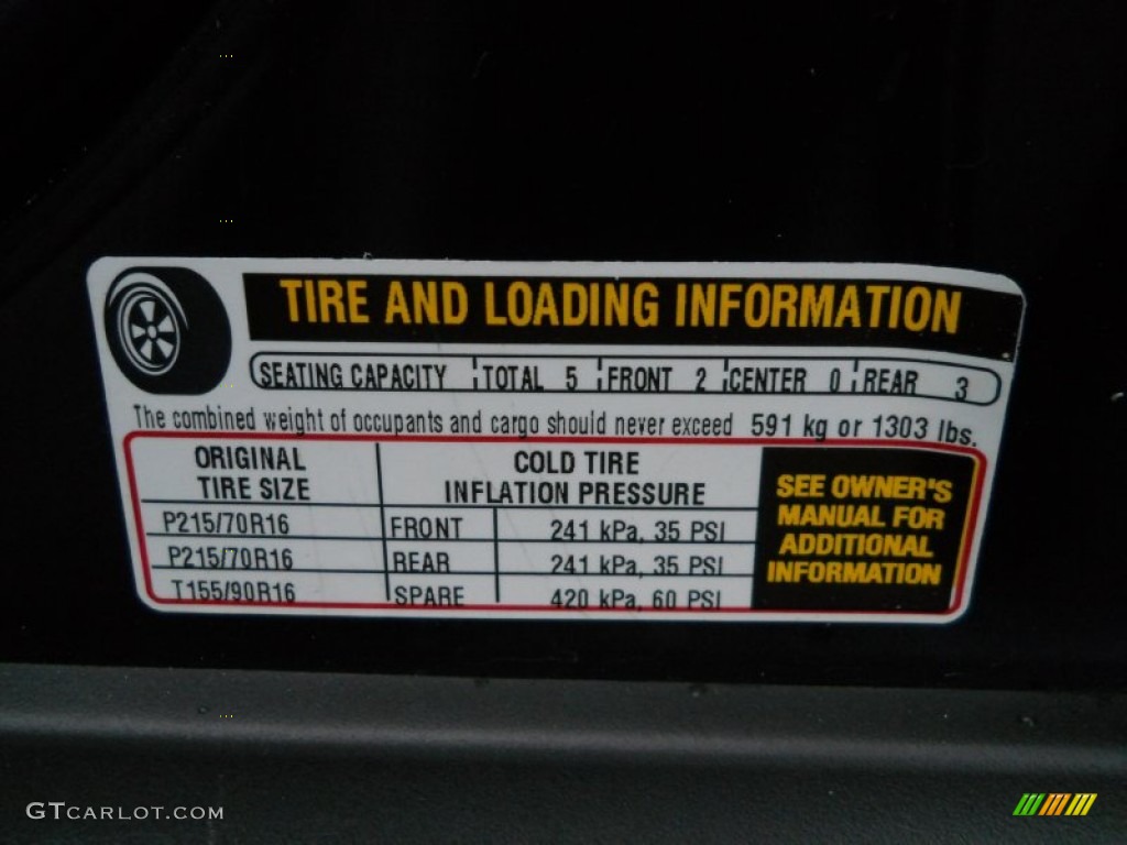 2006 Saturn VUE V6 Info Tag Photos