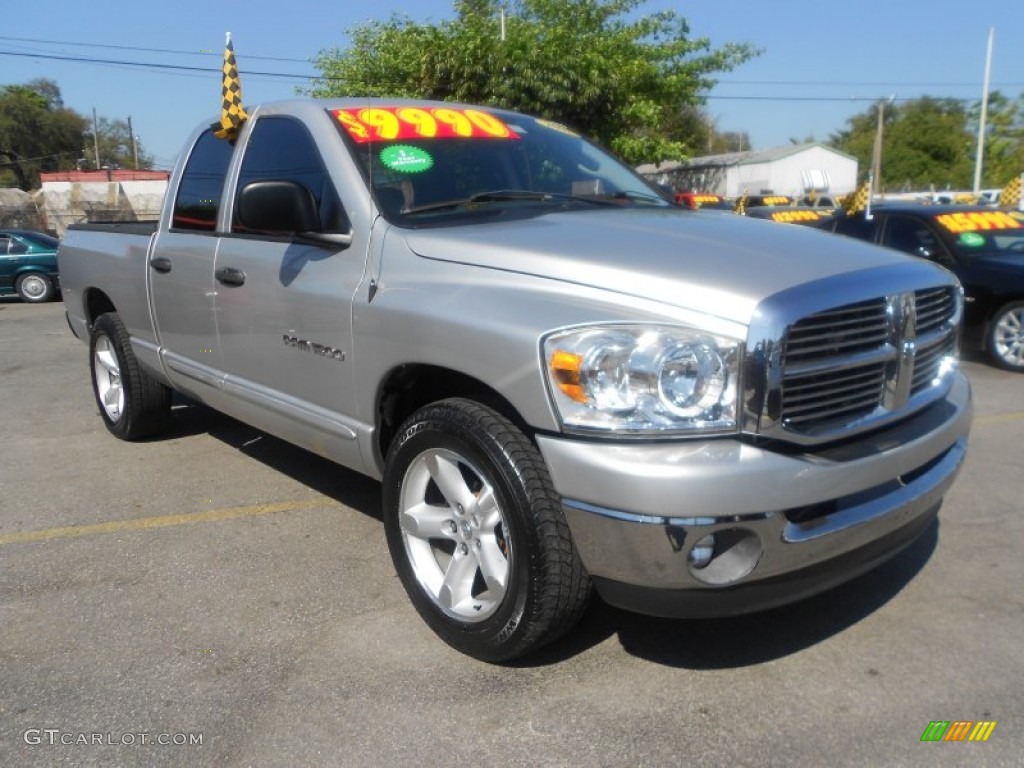 2007 Ram 1500 SLT Quad Cab - Bright Silver Metallic / Medium Slate Gray photo #4