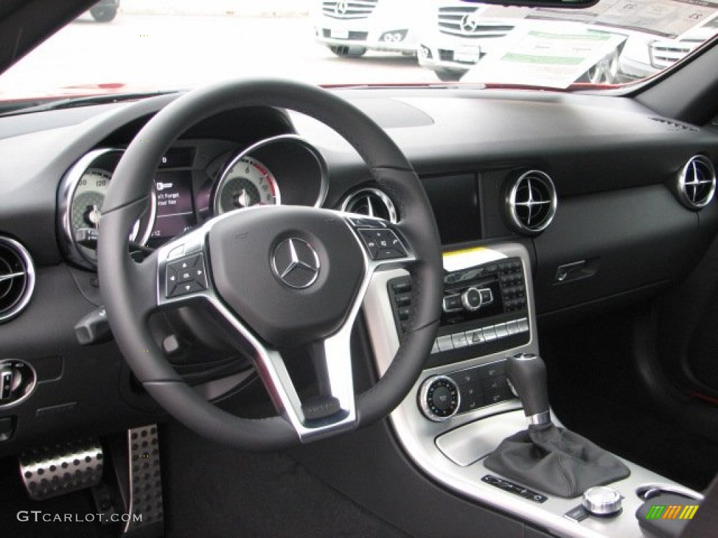 2012 Mercedes-Benz SLK 250 Roadster Black Steering Wheel Photo #61486404