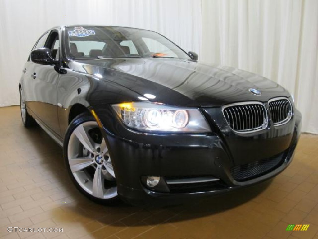 2009 3 Series 335i Sedan - Jet Black / Saddle Brown Dakota Leather photo #2