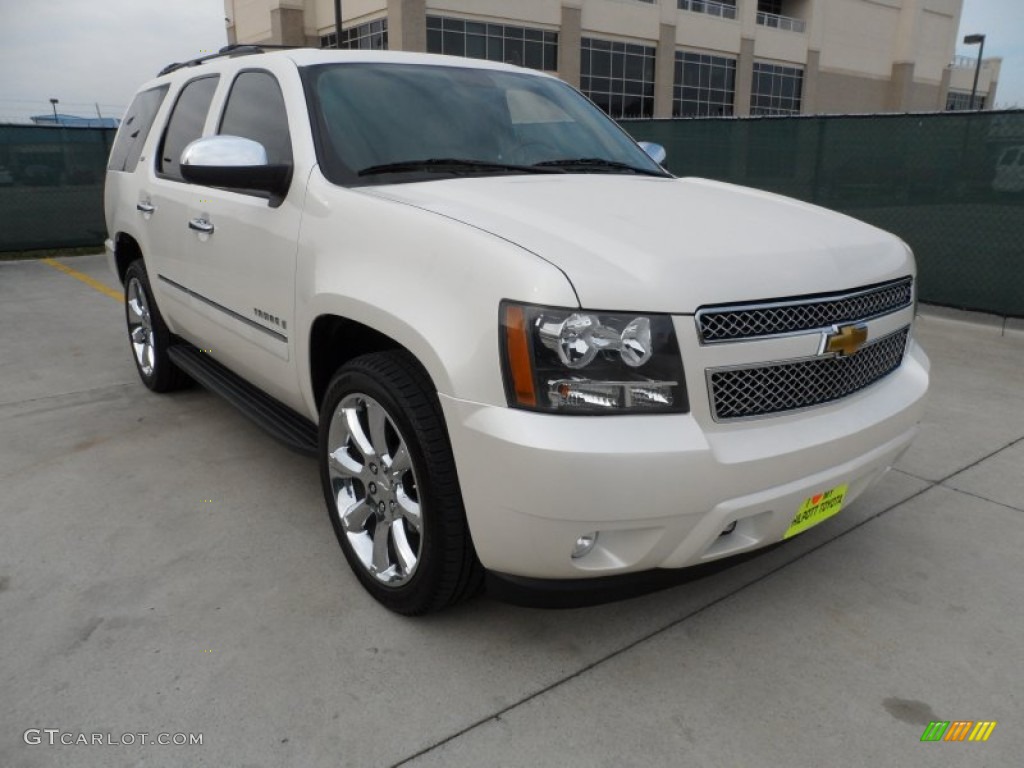 2009 Tahoe LTZ - White Diamond Tricoat / Light Cashmere photo #1
