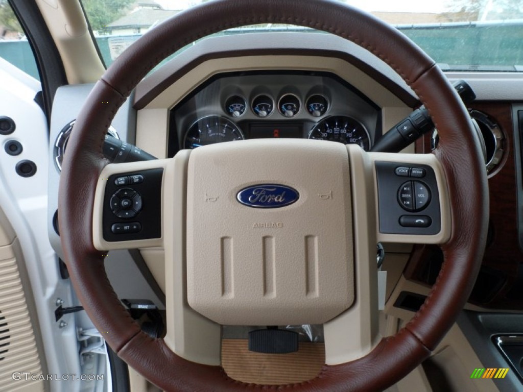 2012 F250 Super Duty King Ranch Crew Cab 4x4 - White Platinum Metallic Tri-Coat / Chaparral Leather photo #38