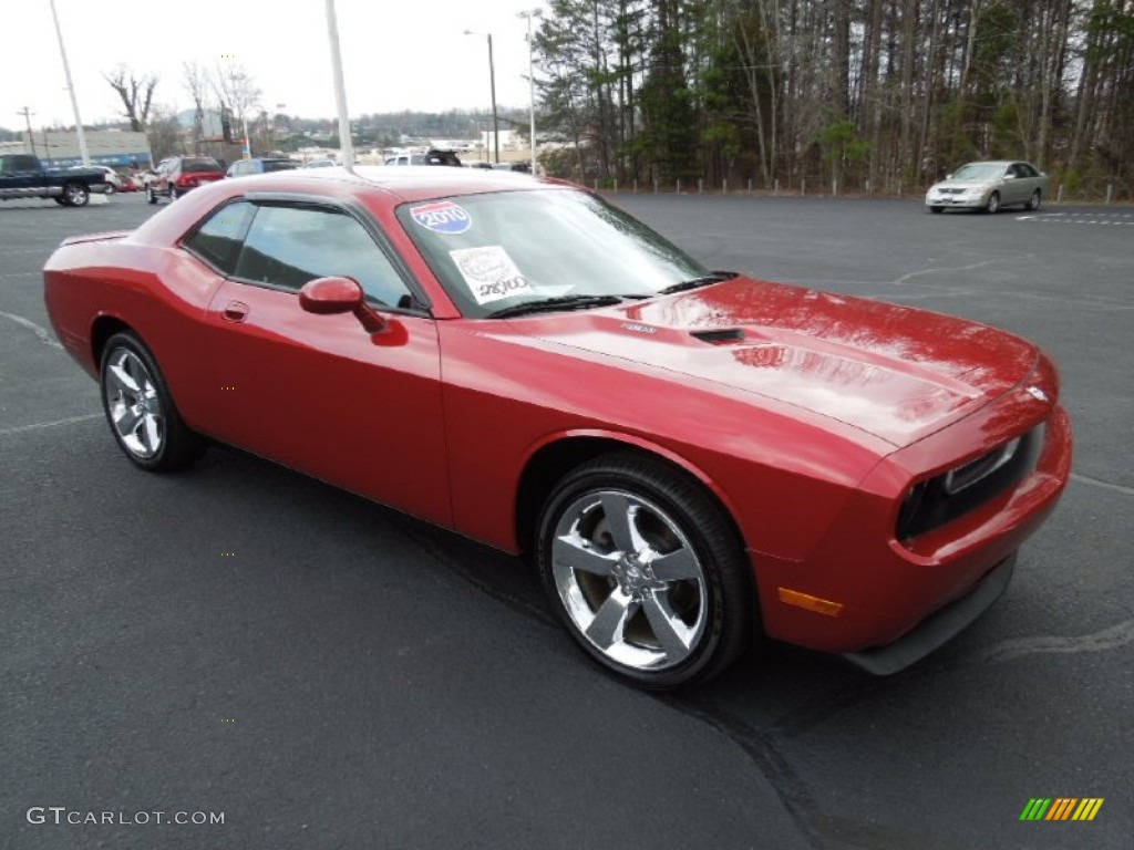 2010 Challenger R/T - Inferno Red Crystal Pearl / Dark Slate Gray photo #2