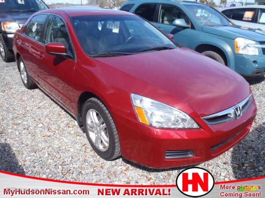 2007 Accord EX-L Sedan - Moroccan Red Pearl / Gray photo #1