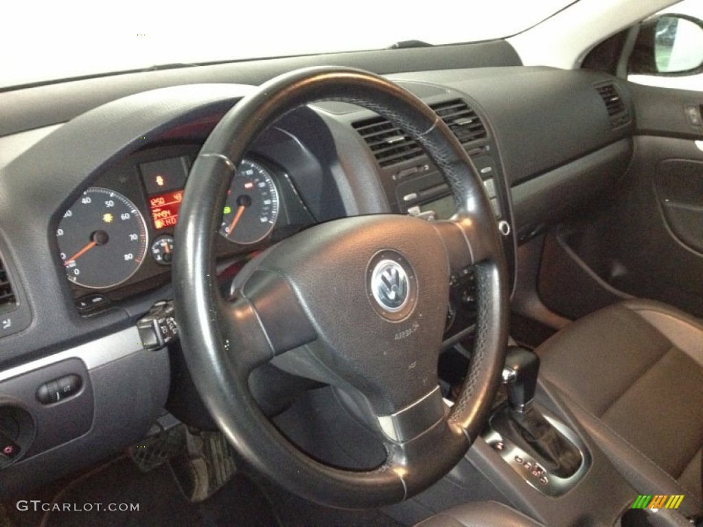 2009 Volkswagen Jetta SE SportWagen Anthracite Steering Wheel Photo #61500290